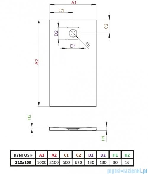 Radaway Kyntos F brodzik prostokątny 210x100cm kaszmirowy HKF210100-84