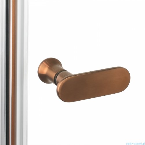 New Trendy New Soleo Copper Brushed 90x100x195 cm kabina wspornik skośny miedź szczotkowana/szkło przejrzyste K-2296