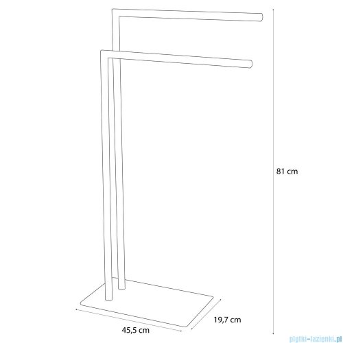 Sealskin Tube wieszak na ręcznik dwuramienny wolnostojący czarny 800199