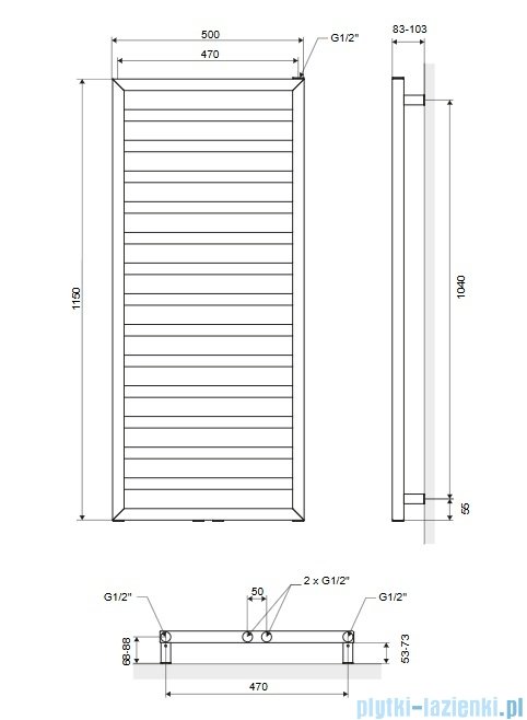 Excellent Brego 115x50 grzejnik łazienkowy cappuccino GREX.BR115.CA