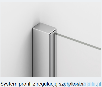Ronal ANNEA AN13 Drzwi jednoczęściowe ze ścianką stałą w linii 120x200cm lewe nikiel szczotkowany AN13G12002507