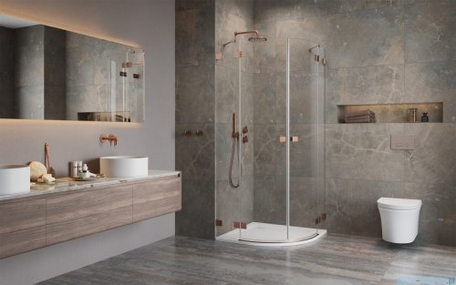 Radaway Essenza Pro Brushed Copper Pdd kabina 100x90cm szczotkowana miedź 10095100-93-01L/10095090-93-01R