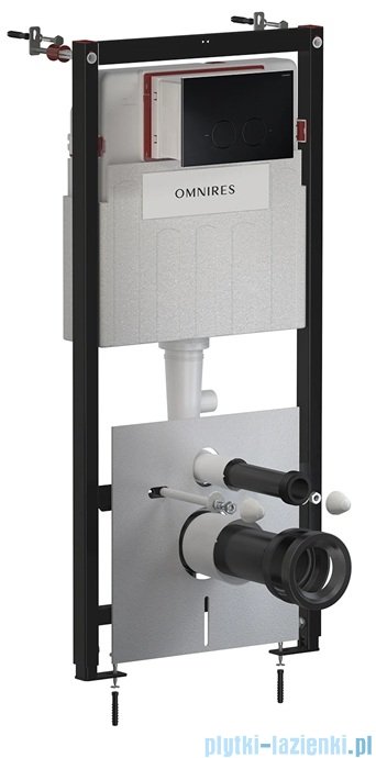 Omnires Flush Set Strongframe stelaż podtynkowy do WC przycisk spłukujący czarny mat STFWC1M-RBLM