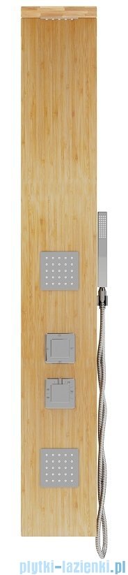 Corsan Basti panel prysznicowy z  termostatem chrom drewno bambusowe B-002TCH