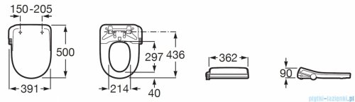 Roca Multiclean M4 Round deska myjąca z funkcją bidetu przyłącza boczne A804054001