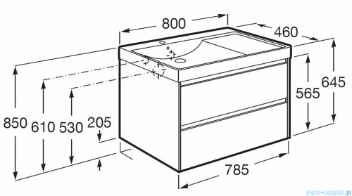 Roca Ona Unik zestaw szafka z umywalką 80x46x64 BIAŁY MAT A851692509