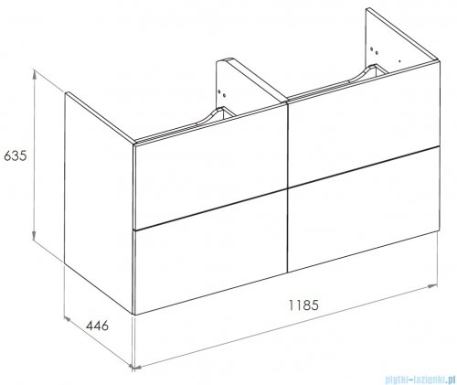 Roca Ella szafka 118x44x63 BIAŁY MAT A857772529