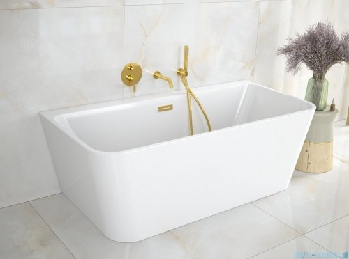 Besco Varya 150x75cm wanna wolnostojąca przyścienna + syfon klik-klak chrom #WAS-150-VR