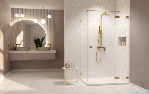 Radaway Essenza Pro Brushed Gold Kdj kabina 100x110cm prawa szczotkowane złoto 10097100-99-01R/10098110-01-01