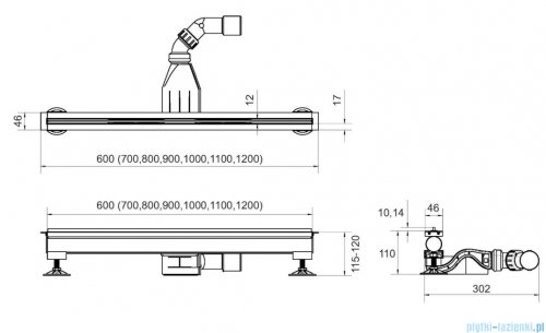 Schedpol Schedline Thin Flow Black odpływ liniowy bez maskownicy 110x1,2cm SOLBV1-110012C