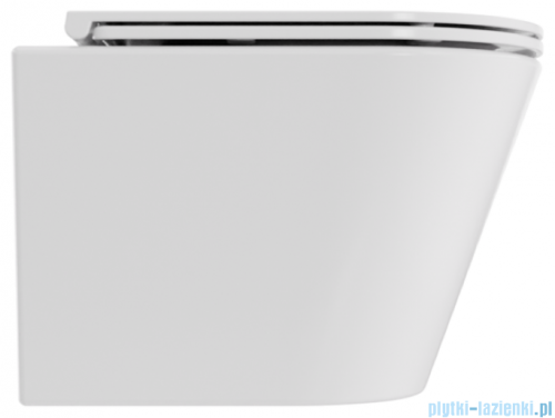 Besco Laax White miska WC wisząca + deska wolnoopadająca Laax White biały połysk #ZLA-B-DLB