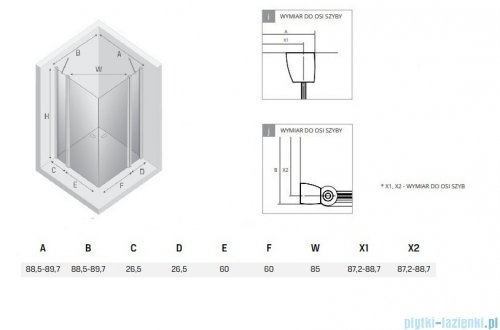 New Trendy New Soleo Light Gold 90x90x195 cm kabina złoty połysk/szkło przejrzyste K-1885