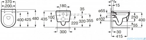 Roca Inspira Round Compacto Rimless miska wc podwieszana A346528000