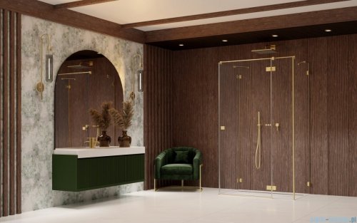 Radaway Essenza Pro Brushed Gold Kdj+S kabina 75x110x75cm prawa szczotkowane złoto 10097311-99-01R/10098075-01-01/10098075-01-01