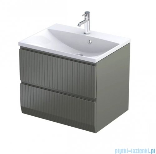 Oristo Brylant szafka podumywalkowa ryflowana wisząca 59x50x45 oliwkowy mat OR36-SD2S-60-17R