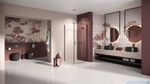 New Trendy Nesta Black kabina 120x80x200 cm prawa wspornik równoległy przejrzyste K-3751