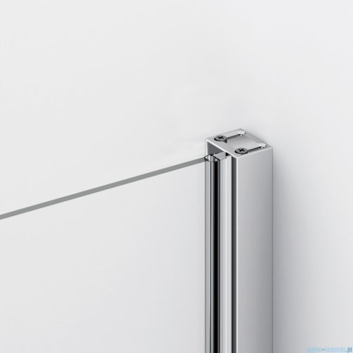 Ronal ANNEA AN13 Drzwi jednoczęściowe ze ścianką stałą w linii 90x200cm prawe srebrny połysk AN13D09005007