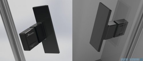 Radaway Nes 8 Black Dws I drzwi wnękowe 130cm W2 prawe czarny mat szkło przejrzyste 10078120-54-01R/10078112-01-01