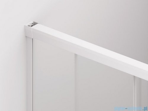 SanSwiss Cadura White Line drzwi przesuwne 160cm jednoskrzydłowe prawe z polem stałym profile biały mat CAS2D1600907
