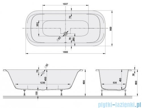 Sanplast Basic Line WOW/BASIC wanna owalna 180x80 cm 610-450-1080-01-000