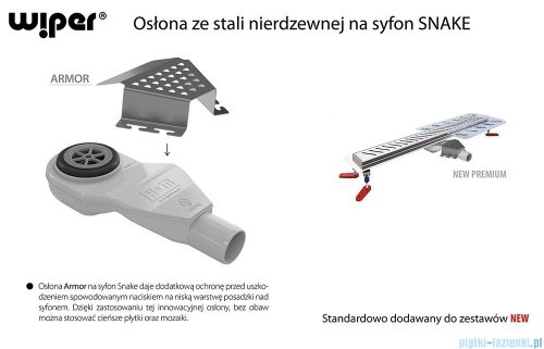 Wiper New Premium Revers Odpływ liniowy z kołnierzem 90 cm mat syfon snake 500.0251.03.090