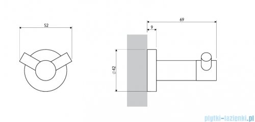 Omnires Modern Project haczyk podwójny chrom połysk MP60120CR