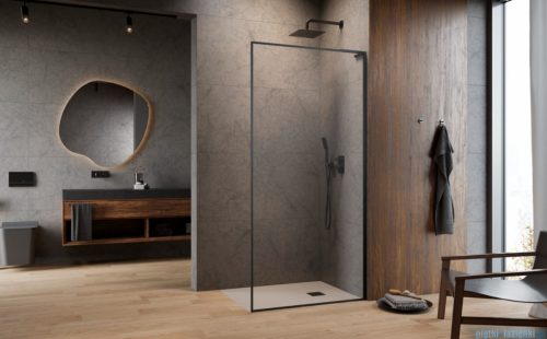 Radaway Modo F SL Brushed Gunmetal II kabina Walk-in 80x201,6cm prawa Szczotkowany Grafit szkło przejrzyste 10419084-92-01R