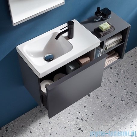 Geberit iCon Umywalka wisząca z powierzchnią odkładczą po prawej stronie 53x31cm KeraTect 124053600