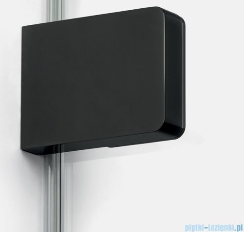New Trendy Eventa Black Chrome Parawan nawannowy 80x150 cm z wspornikiem skośnym przejrzyste czarny połysk EXK-5690