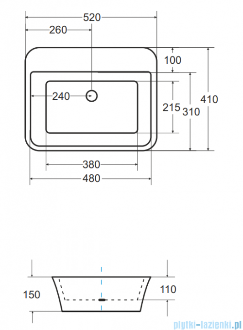 Besco Assos S-Line Glam Srebrna umywalka nablatowa 40x50x15cm #UMD-AP-NBS