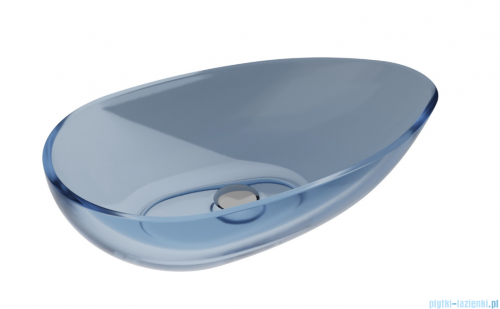 Besco Neya Blue Wave + maskownica biała umywalka nablatowa 60x35x15cm #UMN-60-BWW