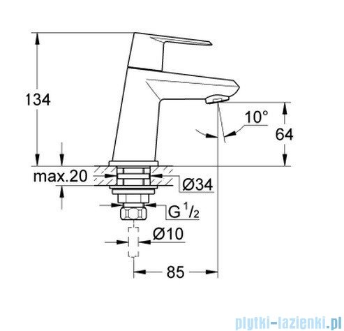 Grohe Eurodisc Cosmopolitan zawór sztorcowy 23051002