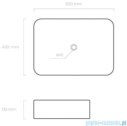 Oltens Hadsel umywalka 50x40 cm nablatowa z powłoką SmartClean 40808000