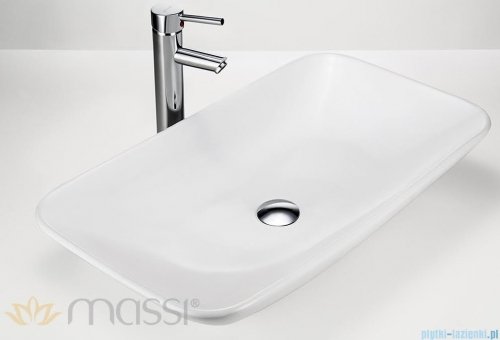 Massi Shall umywalka nablatowa prostokątna 70x38 cm biała MSU-5182