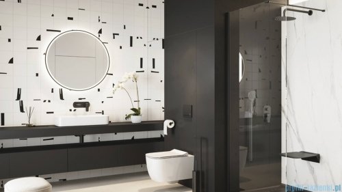 Excellent Corido lustro wiszące LED okrągłe Ø100 cm mata grzewcza czarny mat DOEX.CO100.BL