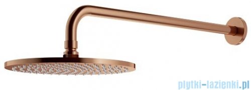 Omnires SlimLine Deszczownica mosiężna 1-funkcyjna ø 25 cm z ramieniem miedź szczotkowana WGSET1CPB