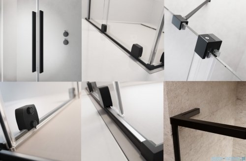 Radaway Furo SL Black DWJ drzwi 110cm prawe czarny mat/szkło przejrzyste 10307572-54-01R/10110530-01-01