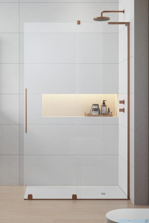 Radaway Furo SL Brushed Copper kabina Walk-in 110x200cm prawa szczotkowana miedź 10306588-93-01R/10110544-01-01