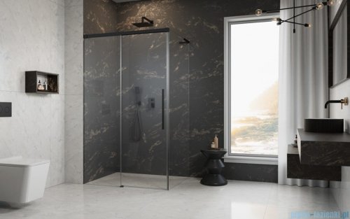 Radaway Idea 8 QL XL Black Kdj kabina 110x80cm lewa czarny mat/szkło przejrzyste 10560567-54-01L/10570522-01-01/10580080-01-01R