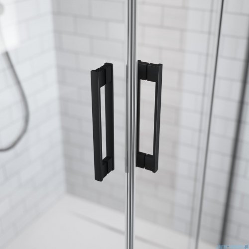 Radaway Idea Black Pdd kabina 80x90cm szkło czarny mat/szkło przejrzyste 387139-01-01/387150-54-01