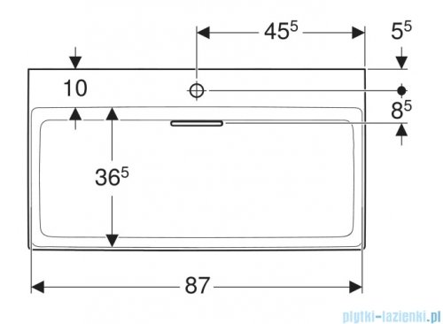 Geberit One CleanDrain Umywalka prostokątna z otworem na baterię 90x48cm KeraTect 505.038.00.1