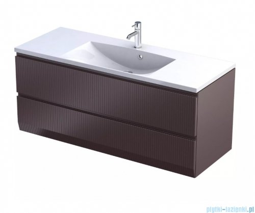Oristo Brylant szafka podumywalkowa ryflowana wisząca 120x50x45 mokka mat OR36-SD2S-120-21R
