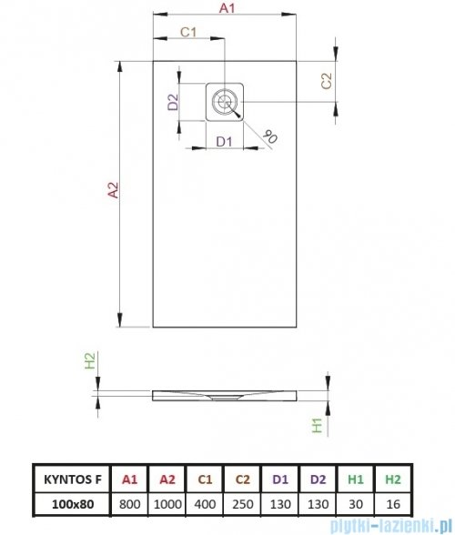Radaway Kyntos F brodzik 100x80cm biały HKF10080-04