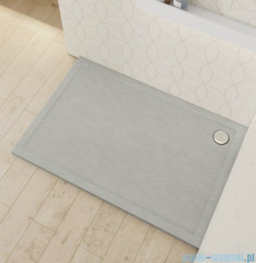 Schedpol Schedline Sharper Cement Stone brodzik prostokątny 80x100x4,5cm 3S.S1P-80100/CT/ST