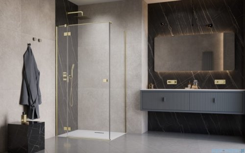 Radaway Essenza 8 Brushed Gold Kdj kabina 90x75cm lewa szczotkowane złoto 10480612-01-01L/10470237-99-01L/10113075-01-01