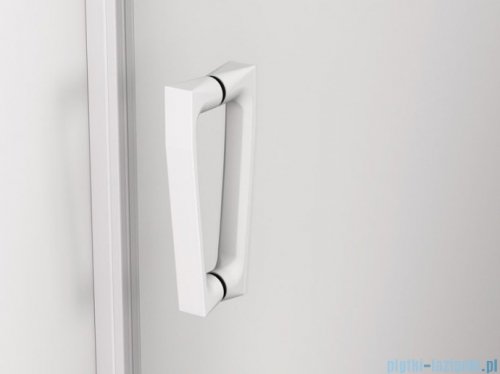 SanSwiss Cadura White Line drzwi przesuwne 140cm jednoskrzydłowe prawe z polem stałym profile biały mat CAS2D1400907