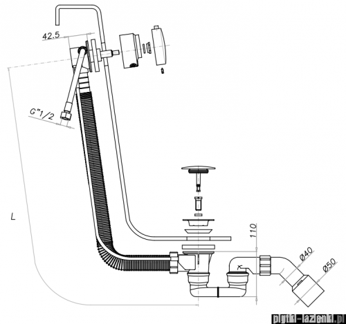 Omnires syfon wannowy automatyczny z napełnianiem chrom TK122-PLUS-3.01CR