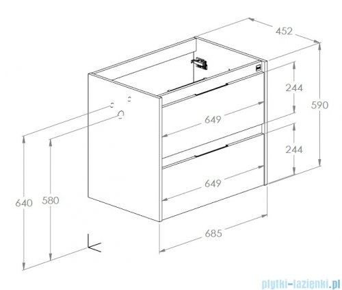 Roca Alpine szafka 68x45x59 cm JASNY DĄB A857864464