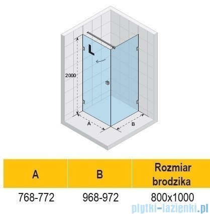 Riho Scandic NXT X201 kabina prysznicowa prawa 90X80cm czarna G001038121