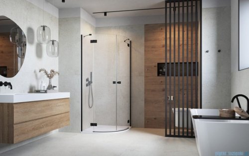Radaway Essenza Black Pdd kabina 80x100cm szkło przejrzyste 1385002-54-01L/1385003-54-01R